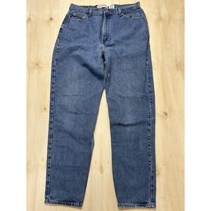 Gap Mom Jeans Womens 16 Regular Blue Medium Wash High Rise Reverse Fit Denim